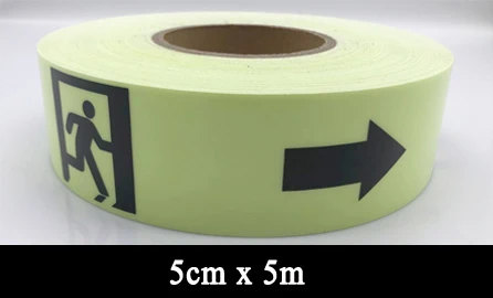 50mmx5m 5 см х 5 м водонепроницаемый фотолюминесцентный ПЭТ знак выхода светящаяся лента - Цвет: 50mmx5m