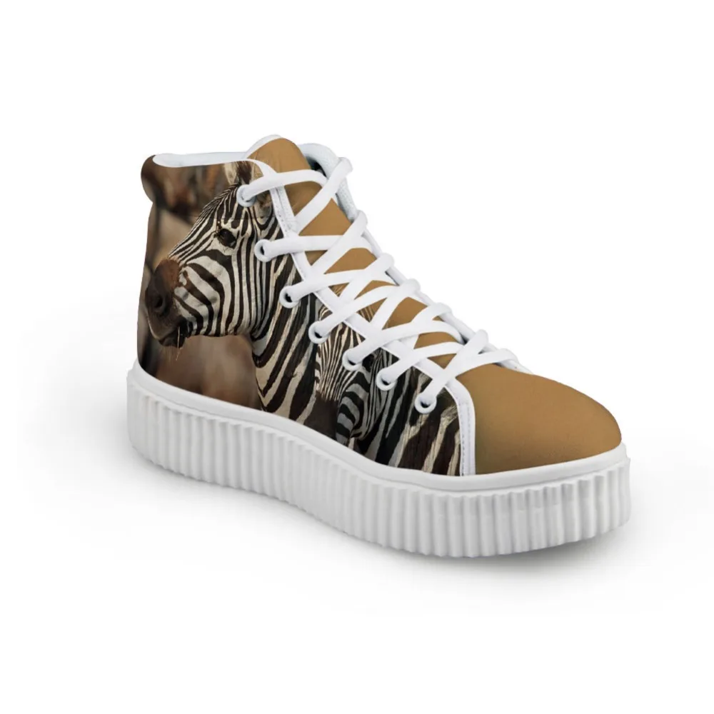 Женская обувь на плоской платформе с принтом зебры|Обувь без каблука| |