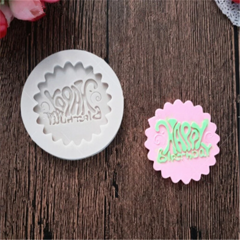 Горячие силиконовые формы для помадки торта с днем рождения шоколадная форма