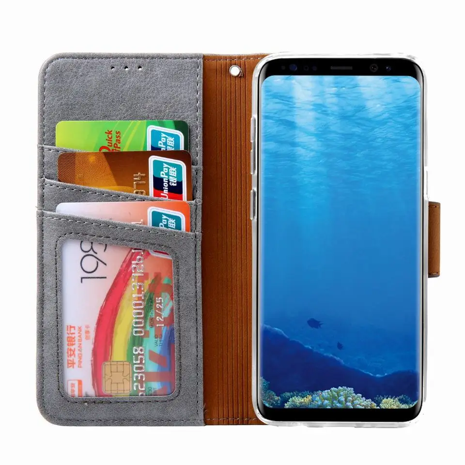 Роскошный кожаный флип чехол для samsung Galaxy S8 плюс Чехлы с держатель карт s8 Coque |