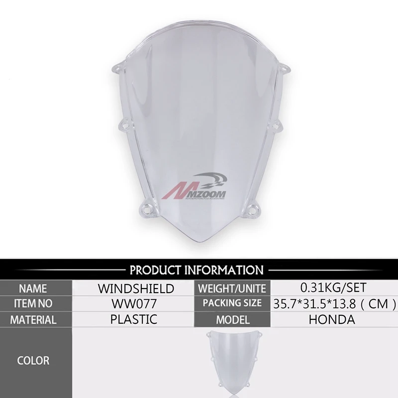 Мотоцикл двойной пузырь ветровое стекло экран для Honda CBR600RR F5 CBR 600 RR 2007 2008 2009 2010 2011