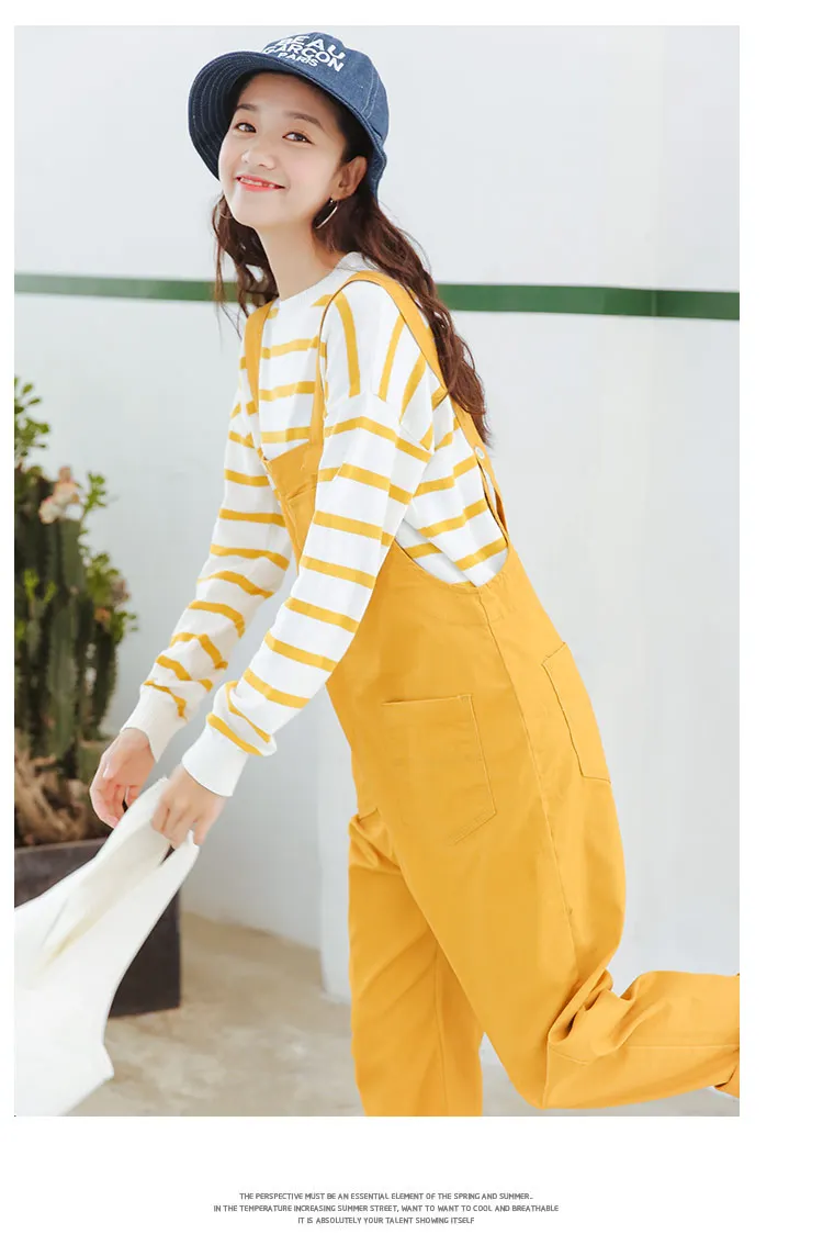 Spring Solid Color Denim Jumpsuits Women Vintage Fashion New Jean Overalls for Women Loose Pocket Long Pants Women Jumpsuit
