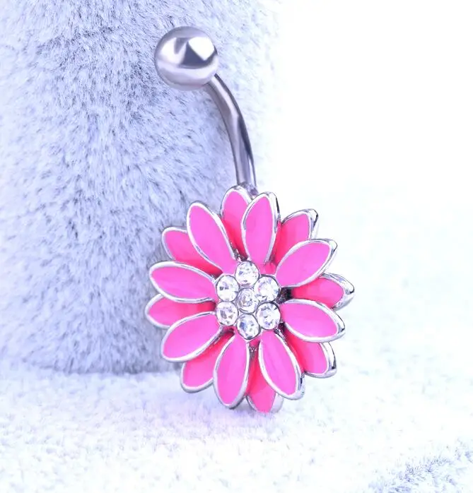 Перевозка Груза падения Пирсинг Ювелирные Женщин Сексуальный цветок Пупка