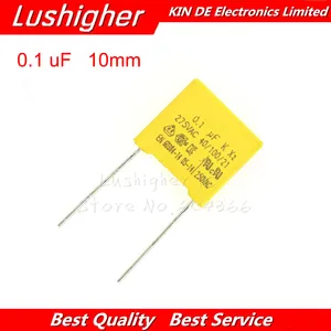 10 шт. 275VAC 100nF 0,1 мкФ X2 шаг 10 мм 275V полипропиленовый пленочный конденсатор