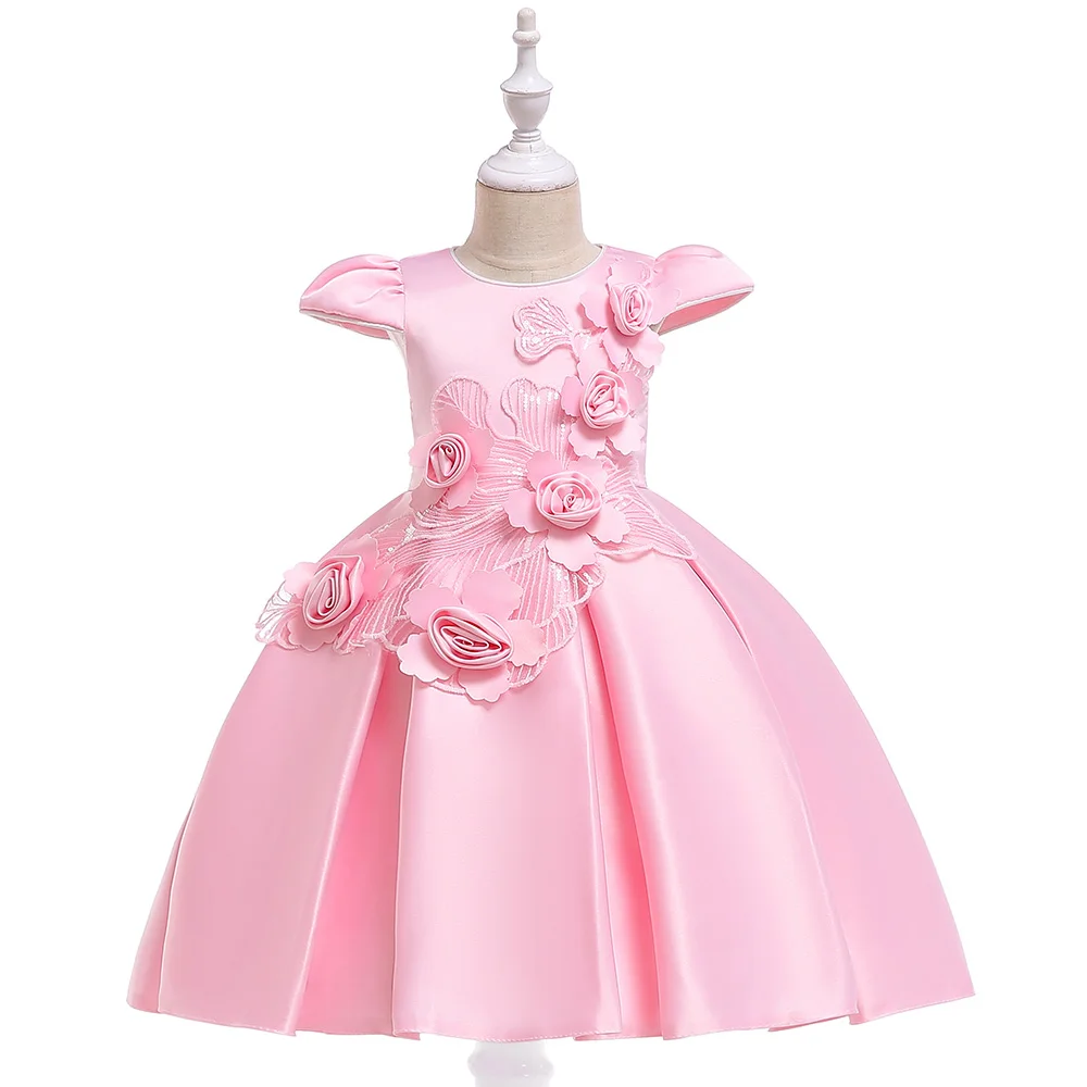 Retail Flower Girl Floral Dress For New Year Children Girls Sequined Princess Formal Party L5070 | Детская одежда и обувь
