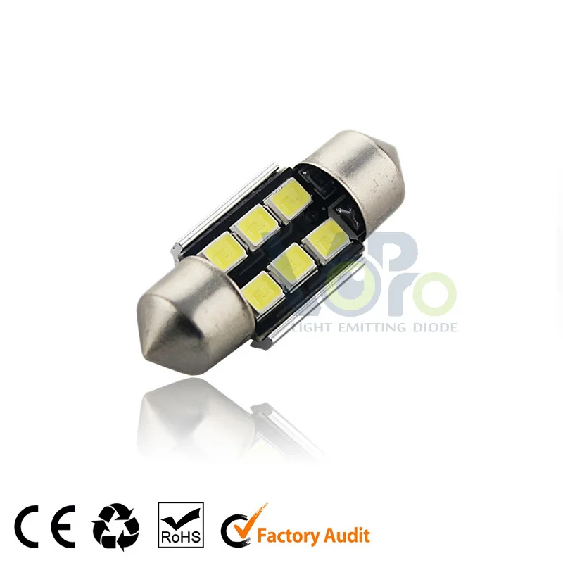 Оптовая продажа 2 шт./лот 31 мм 36 39 42 купола фестона 6SMD 3535 из светодиодов CANBUS ошибок