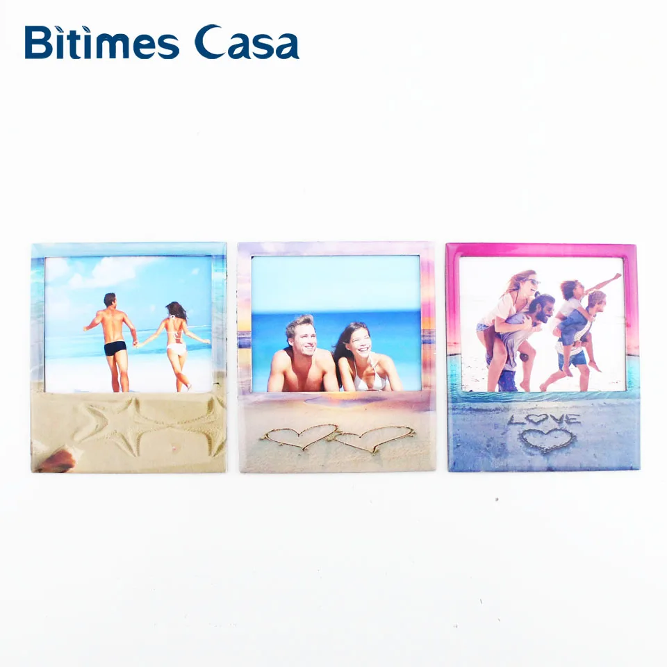 Bitimes Love Beach Магнитная 3 шт./компл. фоторамка DIY магнитные фотографии холодильника