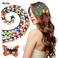 10pcs popular bridal hairpins 3d double butterfly hair clip boutique girls women hair accessories headwear wedding decor