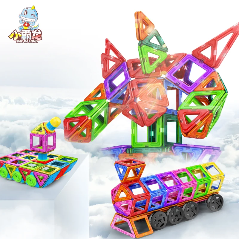 Magnetic Building Blocks 251/271/296/316/366/406pcs Big Size Triangle Square Brick designer Enlighten Bricks Toys Kids | Игрушки и хобби