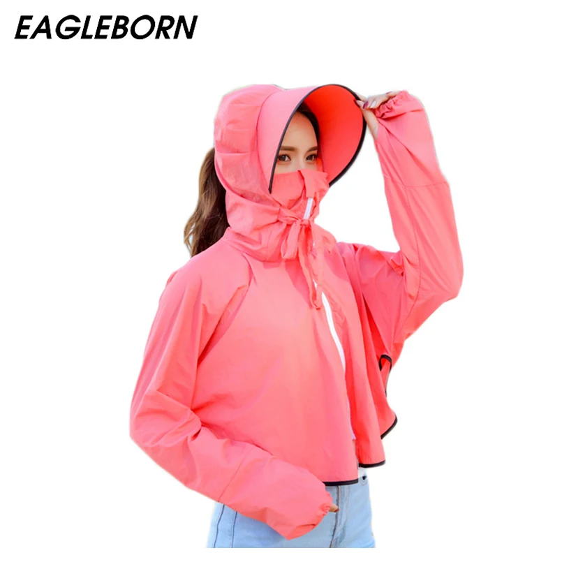 

New Women Visor Sun Protection Jumpsuit Sun Hats for Women Beach Summer Visors Ponytail Hat UV400 Shawl Onesies Caps Waterproof