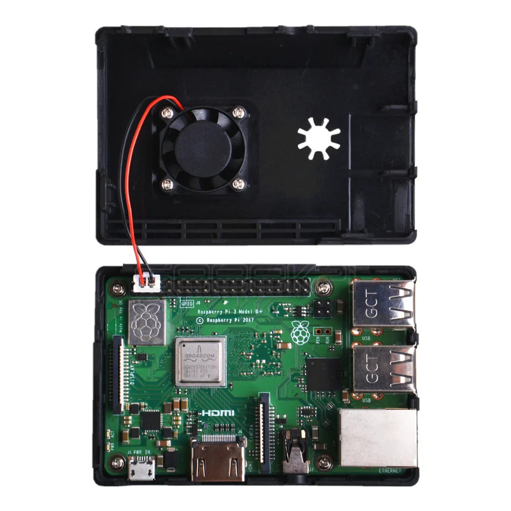 GeeekPi оригинальный черный ABS магнитная лента корпус Чехол Коробка для Raspberry Pi 3 B +/3