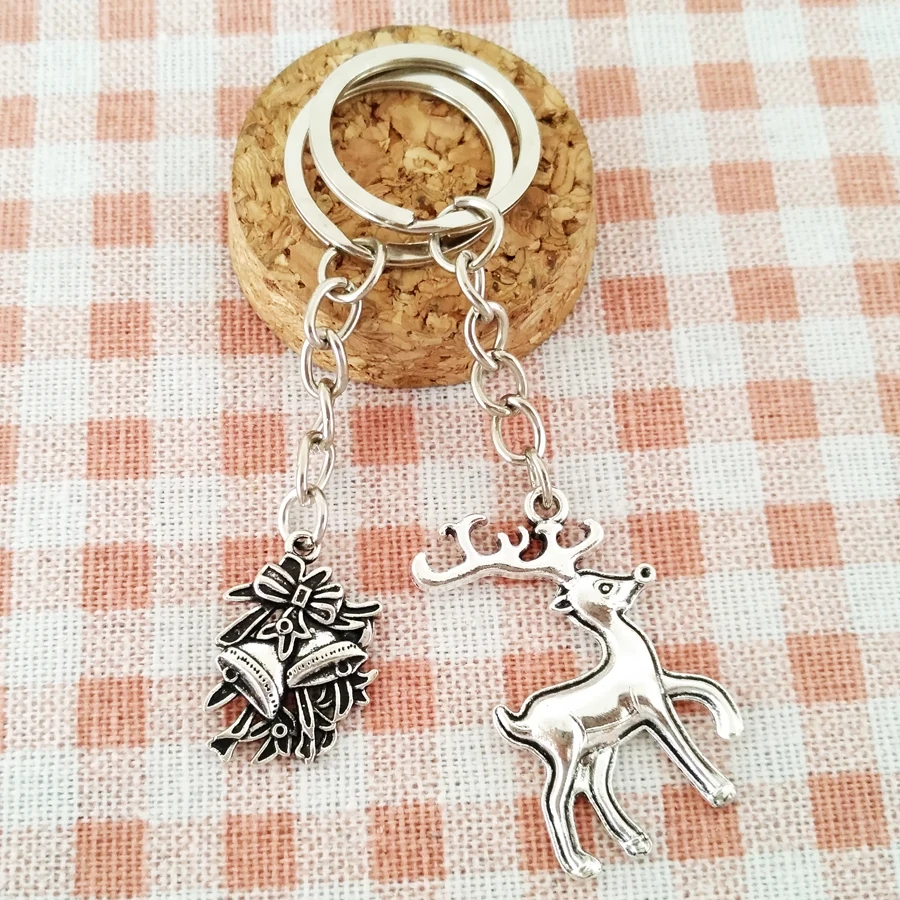 2018 Рождественская цепочка с оленем и снежинкой подвеска брелок для женщин мужчин