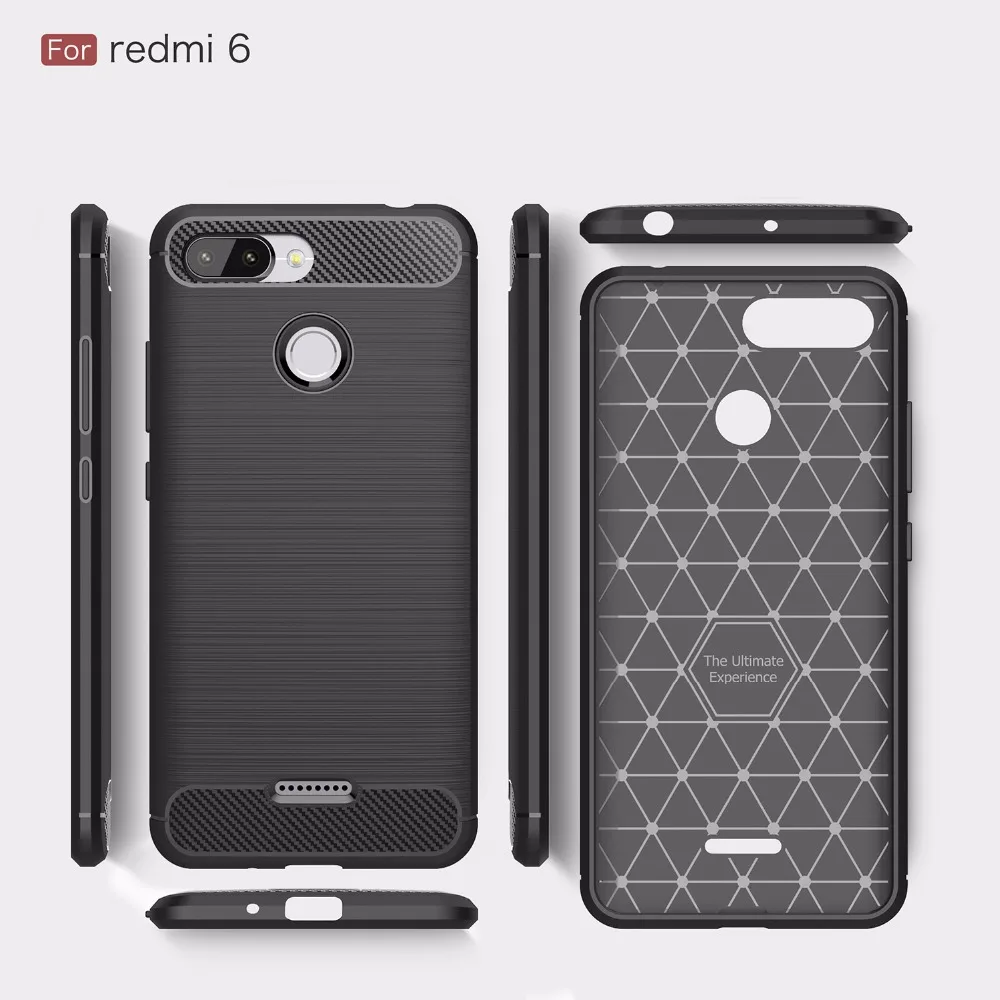 1PCS Summer Cases For Xiaomi Redmi6A Carbon fiber Fitted case for Redmi6 Pro cover Free shipping |
