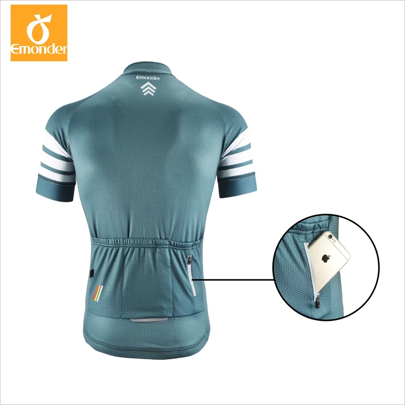 Мужская велосипедная рубашка EMONDER с коротким рукавом и противоскользящей лентой