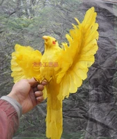 large 40x60cm yellow feathers parrot handmade modelpolyethylene feathers bird prop homegarden decoration toy gift w3978