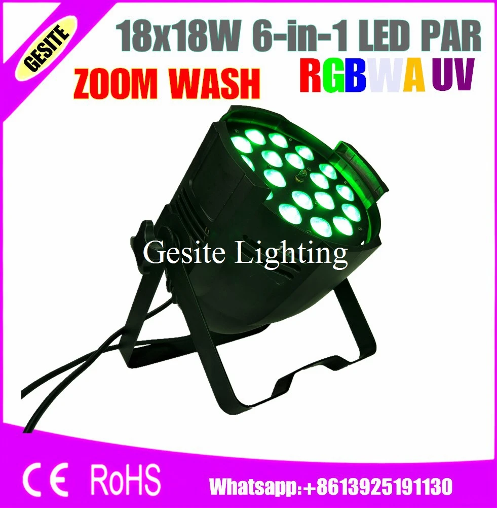 Светодиодный прожектор RGBWA UV DMX 512 18x18 Вт с дистанционным управлением 4 шт./лот |