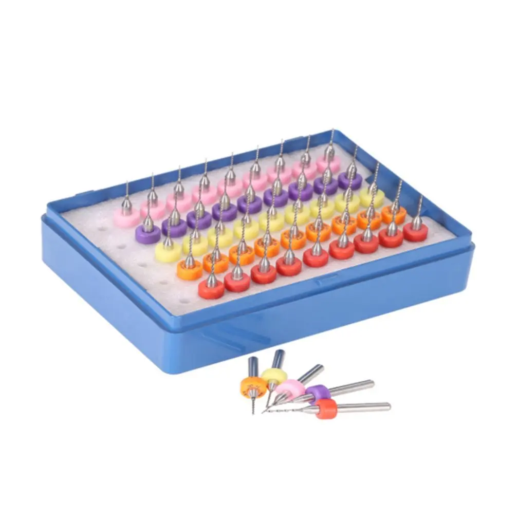 Professional Multiple Sizes PCB Print Circuit Board Carbide Micro Drill Bits 50Pc/Set 0.5-0.9mm CNC Dril Bit | Инструменты