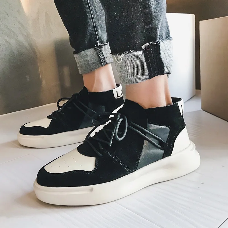 Мужские кроссовки Superstar Белые Повседневные теннисные на шнурках с высоким берцем