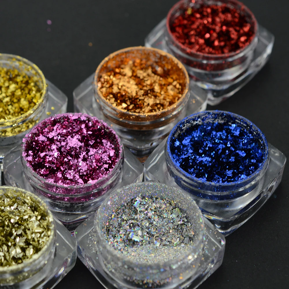 Милый тренд 1 бутылка нестандартные Блестящие Блестки для ногтей алюминиевые