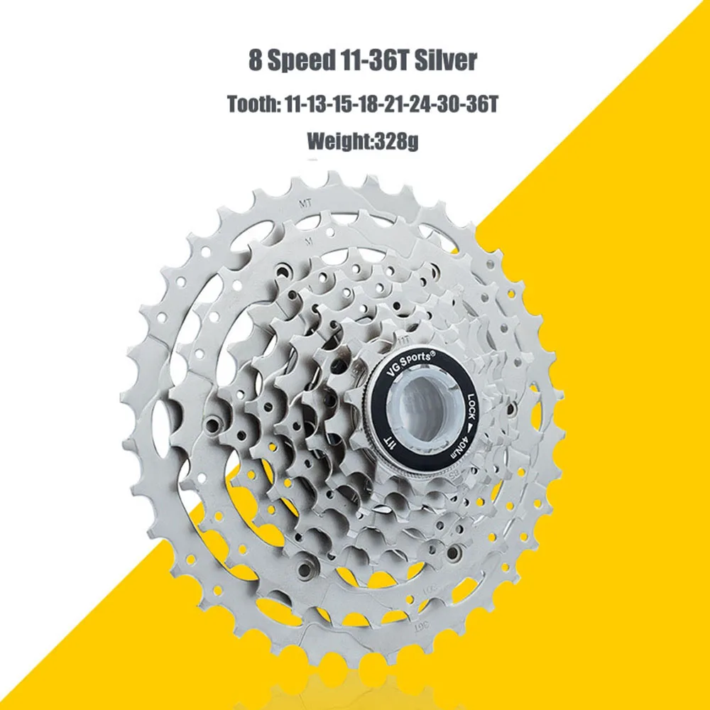 8S 11-36T Silver 8 скоростей MTB кассетные звездочки горный велосипед Freewheel 11-32 T/34 T/36 T/40 T/42 T 8s 8v все размеры для Shimano Sram cdg cog VG Sports - Цвет: 8S 11-36T Silver