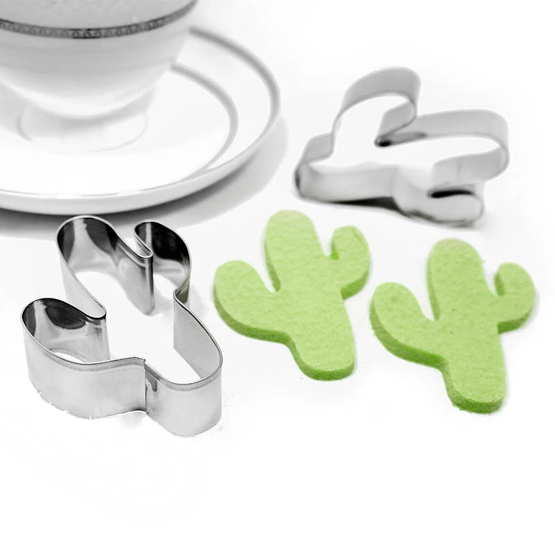 Stainless Steel Cactus Shape Cookie Cutter For DIY Decorating Biscuit Cake Coffe Kitchen Baking Fondant Candy Mold Accessories | Дом и сад