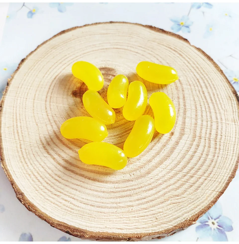 10 шт. мини смолы желе бобы DIY Lizun Моделирование еда конфеты деко части поддельные конфеты торт пушистые прозрачные поставки слаймов аксессуары