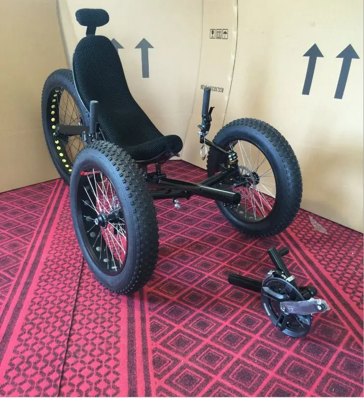 Лежачий велосипед углерода Волокно 26 дюймов сзади Уил дисковый тормоз колесная