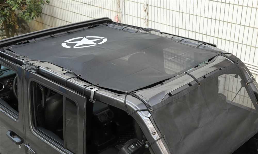 Для Jeep Wrangler JL сетка для теплоизоляции Солнцезащитная сетка на потолок мягкий верх 4 двери козырек от Солнца Автомобильные внешние аксессуары