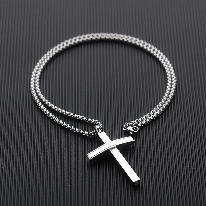 Мужская Длинная цепочка с выгравированным крестом Азиз бекауи ожерелье кулоном
