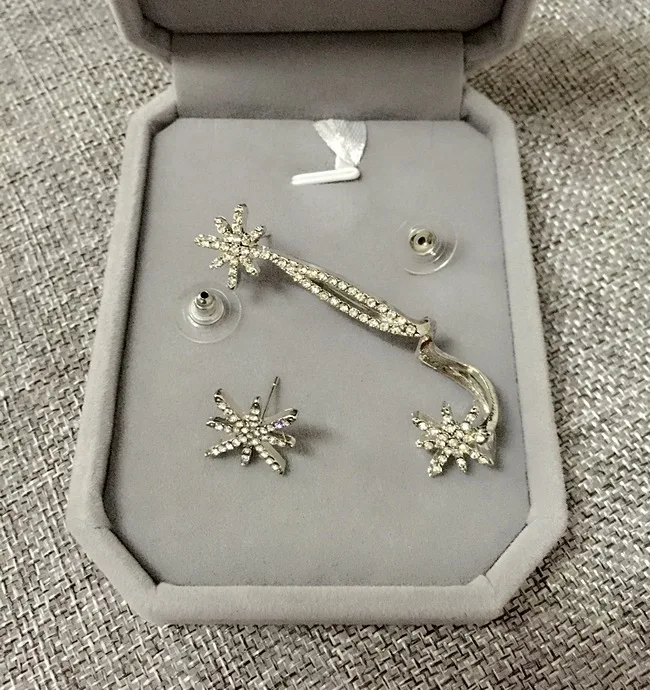Серьги клипсы в виде снежного цветка модные ювелирные изделия женские серьги
