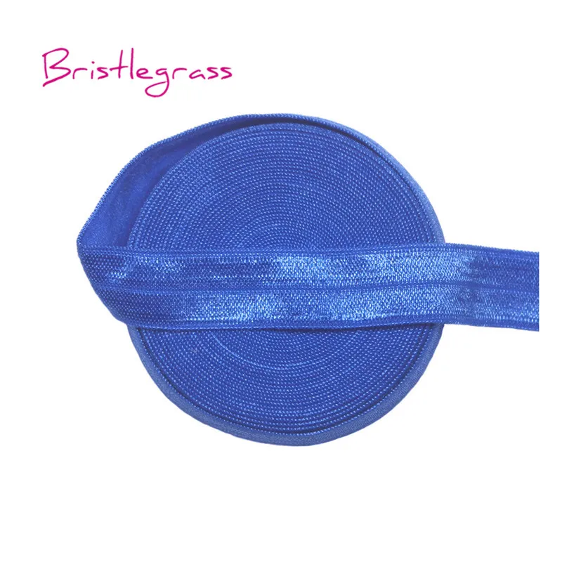 BRISTLEGRASS 100 ярд за рулоном 5/" 15 мм твердые блестящие складывающиеся эластичные враг спандекс атласная лента для волос повязка на голову кружево отделка Шитье - Цвет: Royal