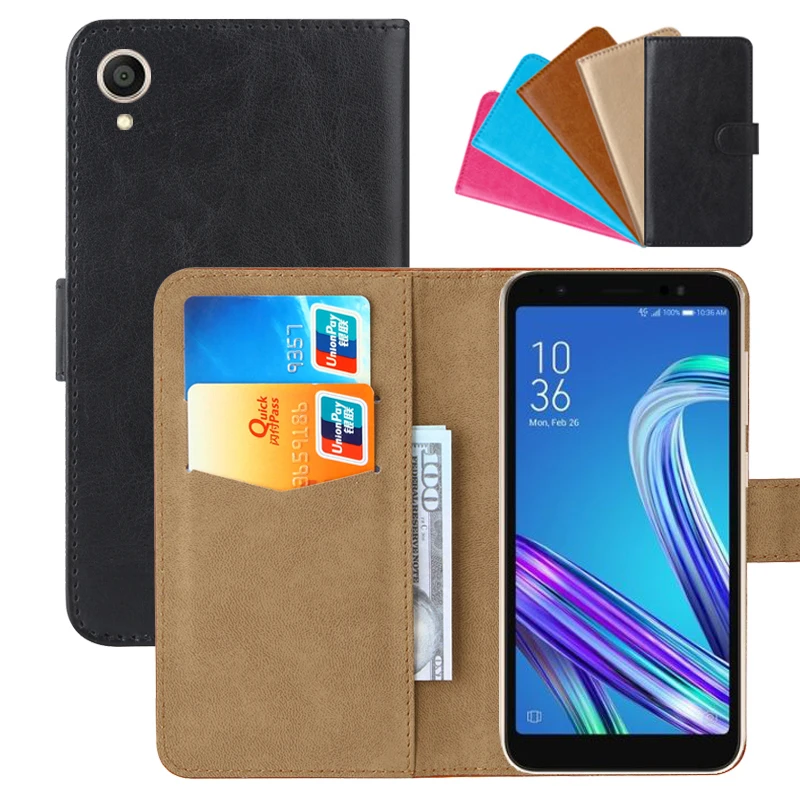 

Luxury Wallet Case For ASUS Zenfone Live L1 (G552KL) Go Edition PU Leather Retro Flip Cover Magnetic Fashion Cases Strap