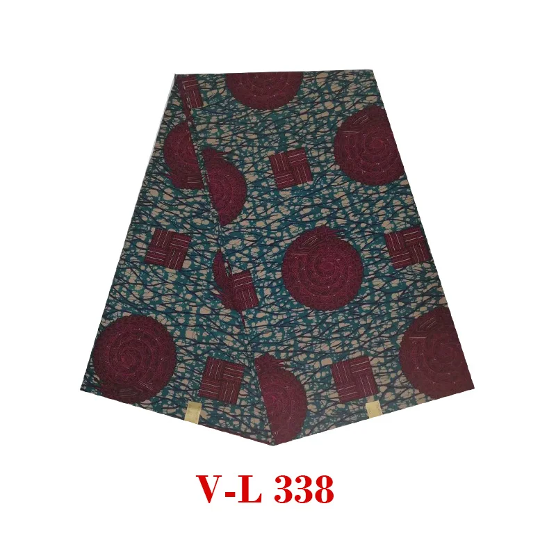 

2019 The lastest design guaranteed ankara 6yards Dot flower prints fabric african wax soft and breathable wax V-L 338