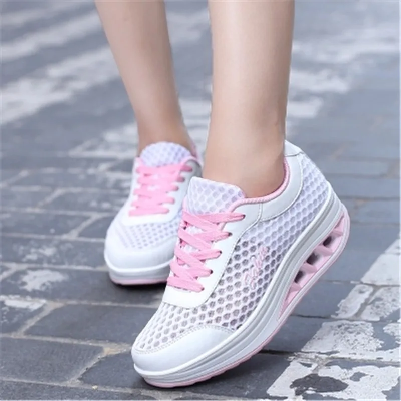 FeiYiTu/женские кроссовки на платформе Сезон весна-лето Дышащая повседневная обувь
