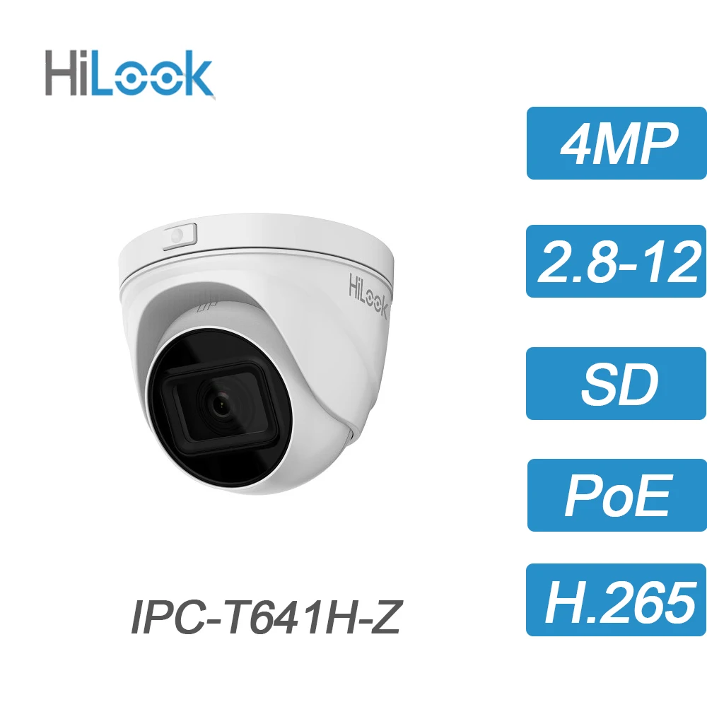 Hikvision HiLook 4MP PoE ИК VF сетевая ip камера видеонаблюдения с поддержкой Wi