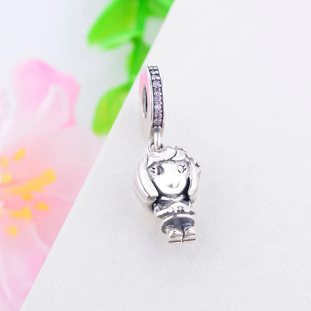 Браслет Pandora Charms, подлинный бусины из стерлингового серебра 925, подвеска Дороти, красивый талисман для девушки самодельное ювелирное изделие из бисера