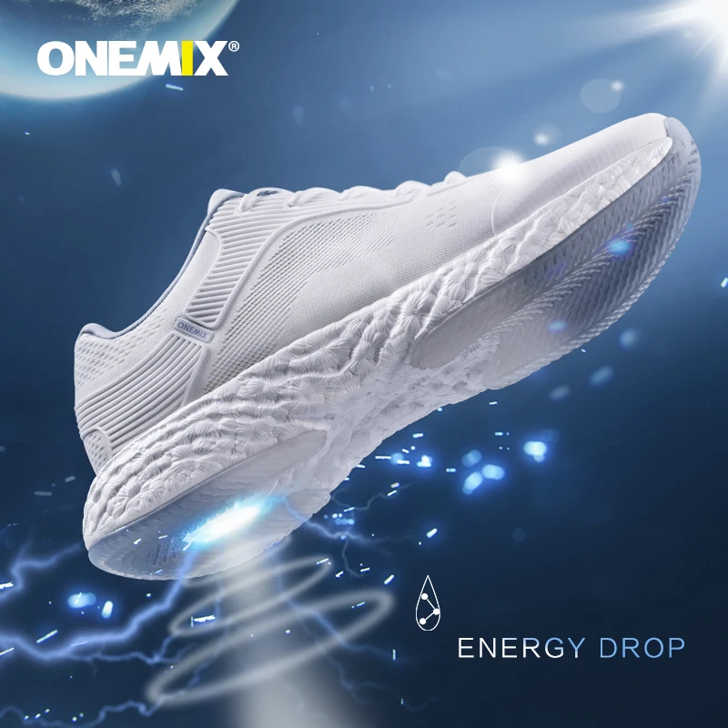 Одежда для бега Onemix для мужчин черные кроссовки с воздушной подошвой из сетки, дышащие, дизайнерские, для бега, спортивные кроссовки для прогулок на открытом воздухе.