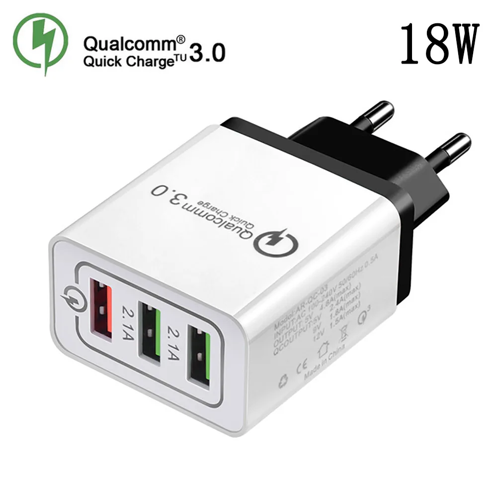 18 Вт USB зарядное устройство quick charge 3,0 для iPhone X 8 7 iPad быстрое настенное зарядное устройство для samsung A90 A80 A70 A50 S10 S9 Xiaomi Mi 9 8 huawei