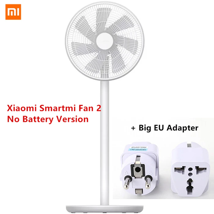 No Battery EU Plug Mi jia Smart mi Fan 2/2S беспроводной умный естественный ветер DC преобразователь частоты напольный вентилятор 2800 мАч батарея mi jia приложение дистанционное управление - Цвет: No Battery EU Plug