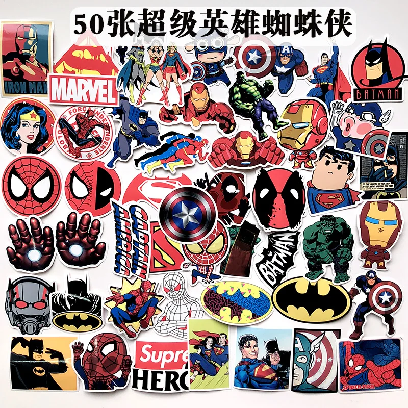 50 шт Мстители наклейки герои магнит на холодильник с животным сувенир для детей