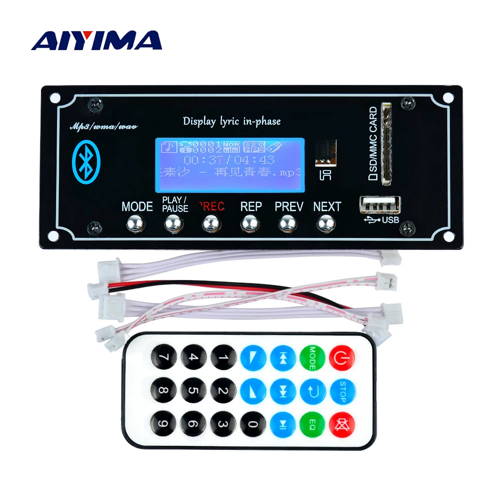 AIYIMA 12 в MP3 декодер доска беспроводной Bluetooth без потерь аудио модуль аудиоплеера с