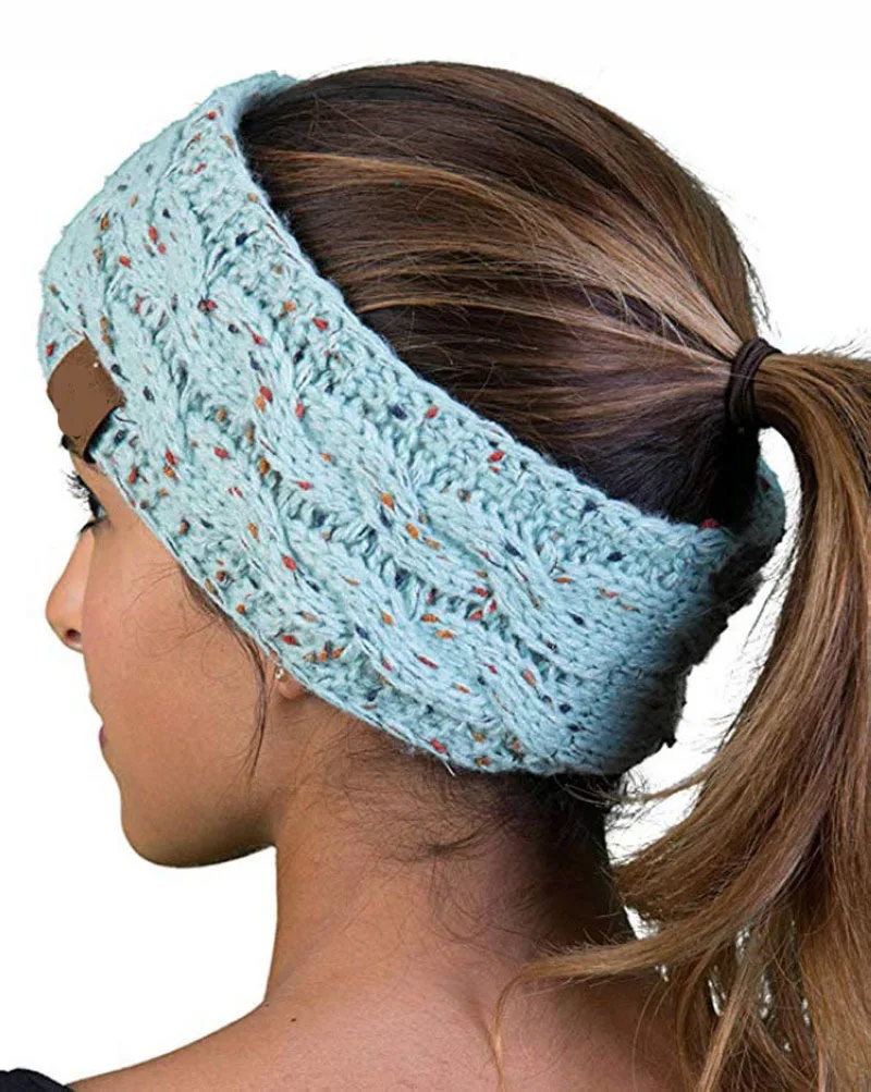 

Multi Colorful Knitted Crochet Twist Women Headband Winter Ear Warmer Elastic Hair Band for Women's Wide Hair Accessories
