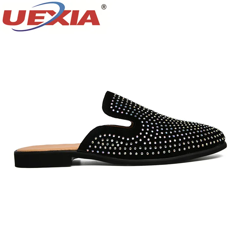 Шлепанцы UEXIA мужские кожаные деловые пляжные сандалии мягкая подошва дышащие