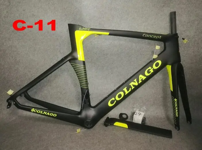 C 11 Colnago Concept T1100 карбоновая рама для велосипеда, полный комплект велосипедных рам, подходит для Di2 и механических дорожных групп - Цвет: C 11