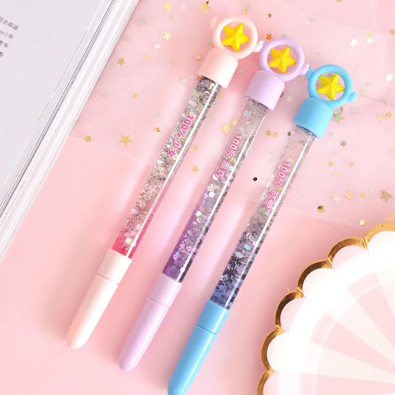 1 шт. каваи ручки Творческий зыбучие пески Волшебная палочка красочные гелевая