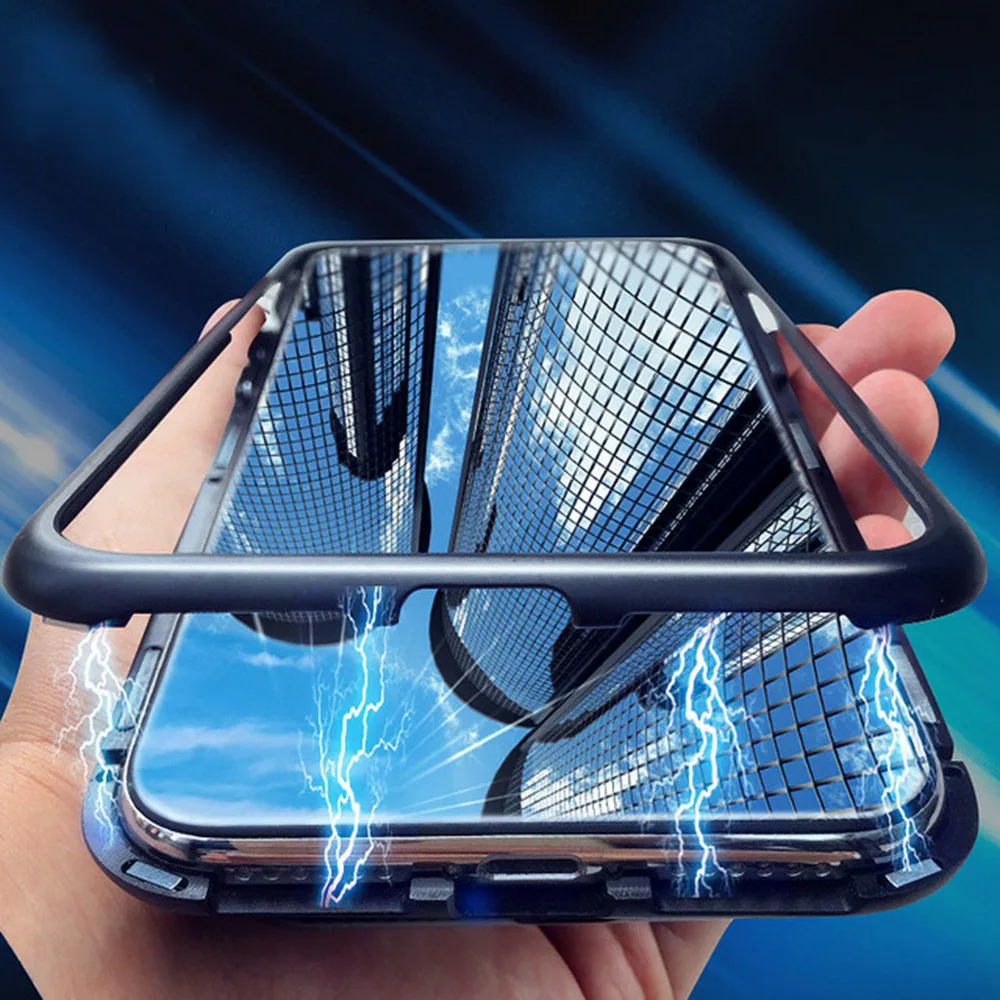 Магнитный чехол CASEIER для телефона iPhone X XR Xs XS Max из закаленного стекла магнитные