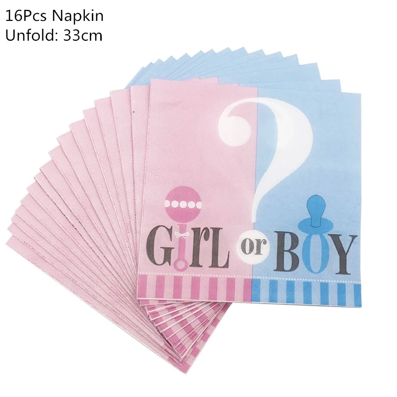 16pcs napkin Набор одноразовой посуды с изображением пола для маленьких мальчиков и девочек, Салфетка скатерть, вечерние украшения - Цвет: 16pcs napkin