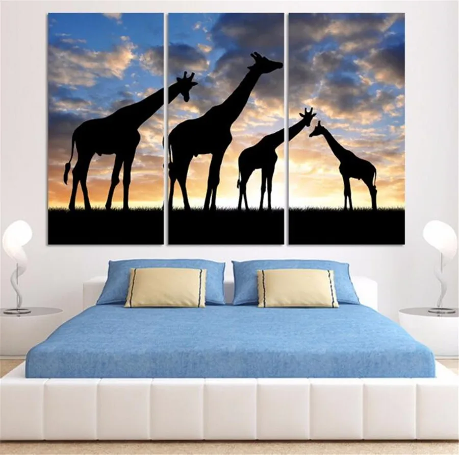 3 шт./компл. абстрактный Африканский ландшафт животное жираф Современная
