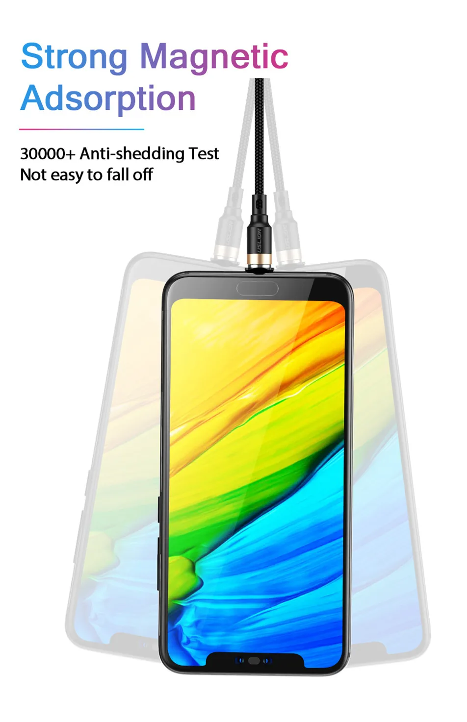 USLION светодиодный магнитный кабель Micro usb type C кабель QC3.0 3A Быстрая зарядка для iPhone XS 8 7 huawei Xiaomi samsung USB C зарядное устройство