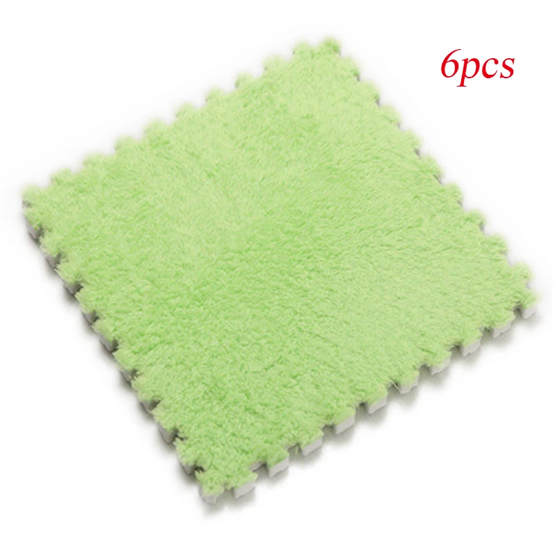 Green 6pcs 6 шт., мягкий ковёр для гостиной, спальни, детей, детей, волшебный лоскутный коврик для малышей 30*30 см - Цвет: Green 6pcs